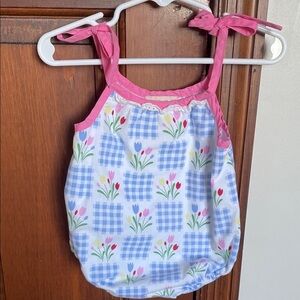 The Beaufort Bonnet Company Pink and Blue Tulip Bodysuit